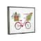 Stupell Industries Merry Christmas Seasonal Bicycle Framed Floater Canvas Wall Art